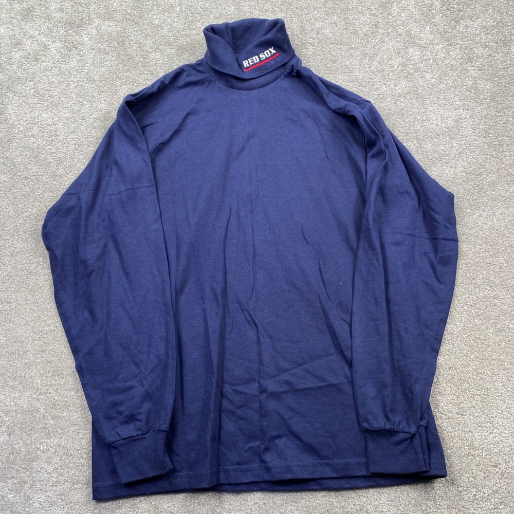 Pro Player Boston Red Sox Turtleneck Shirt Mens Medium Navy Blue Vintage 90s MLB